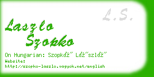 laszlo szopko business card